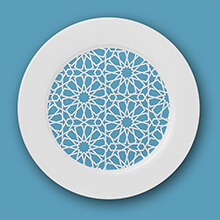 Assiette  motifs bleue