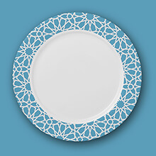 Assiette  motifs bleue