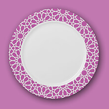 Assiette  motifs mauve